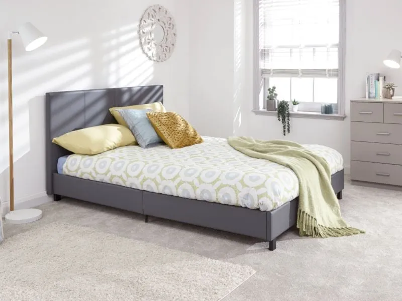 Small Double Bed Frame with Storage - Grey image
