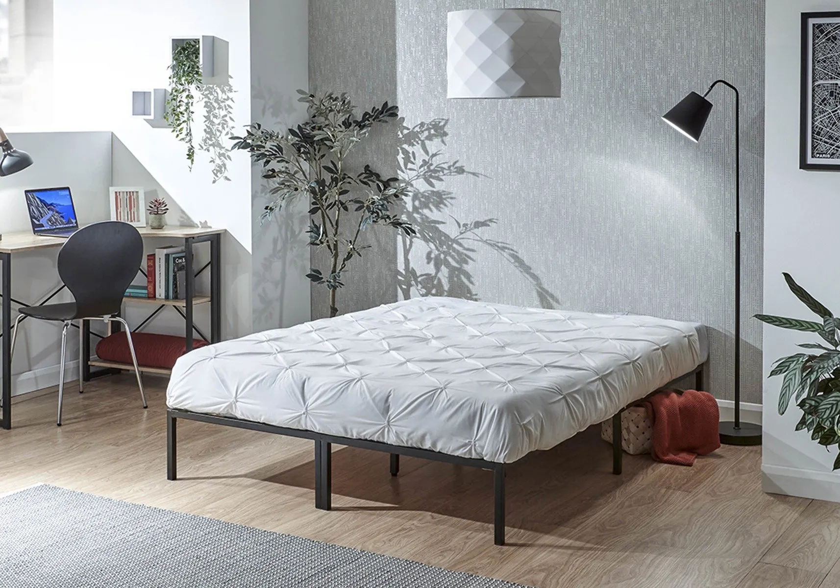 Small Double Metal Bed Frame - Black, Steel image