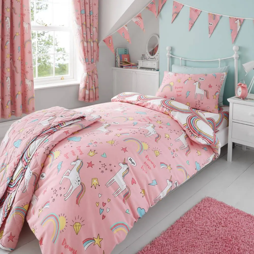 Single Bedding Set Reversible - Rainbow, Cotton