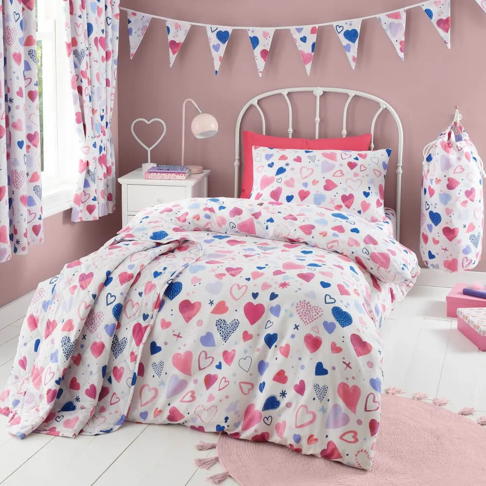 Single Hearts Bedding Set - Multi, Cotton Blend image