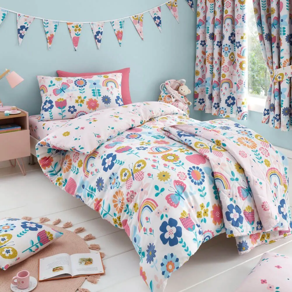 Toddler Bedding Set Reversible - Floral, Cotton image