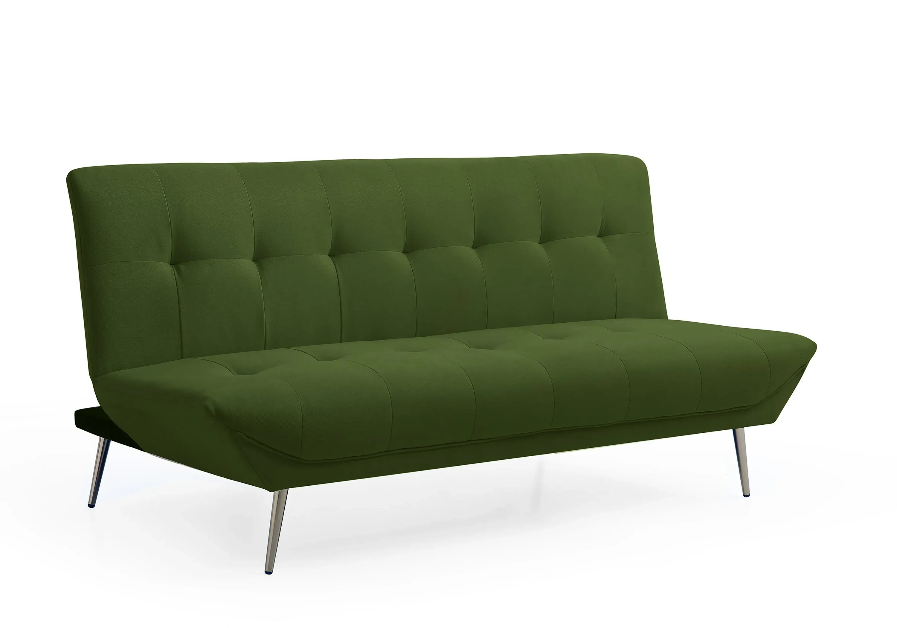Sofa Bed with Click Clack - Olive Green, Fabric