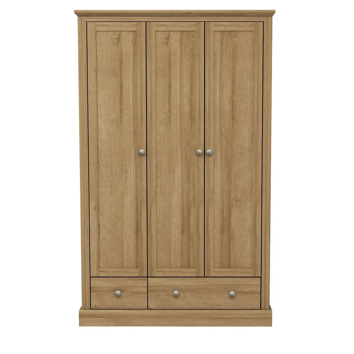 3-Door 2-Drawer Wardrobe - Oak, MDF
