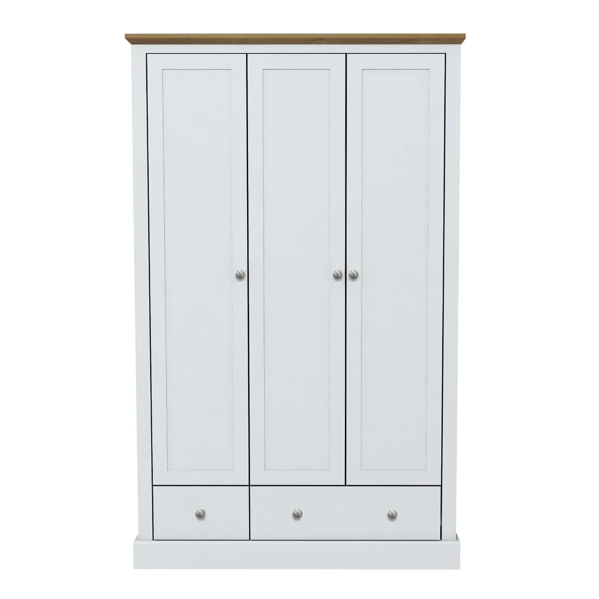 3-Door 2-Drawer Wardrobe - White, MDF