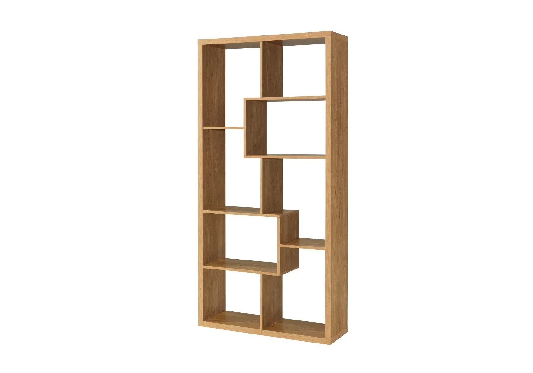 Abstract Shelving Unit - Oak Finish image