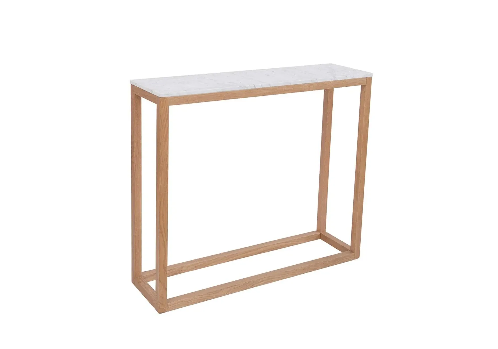 Console Table with Marble Top - Oak, Solid Wood