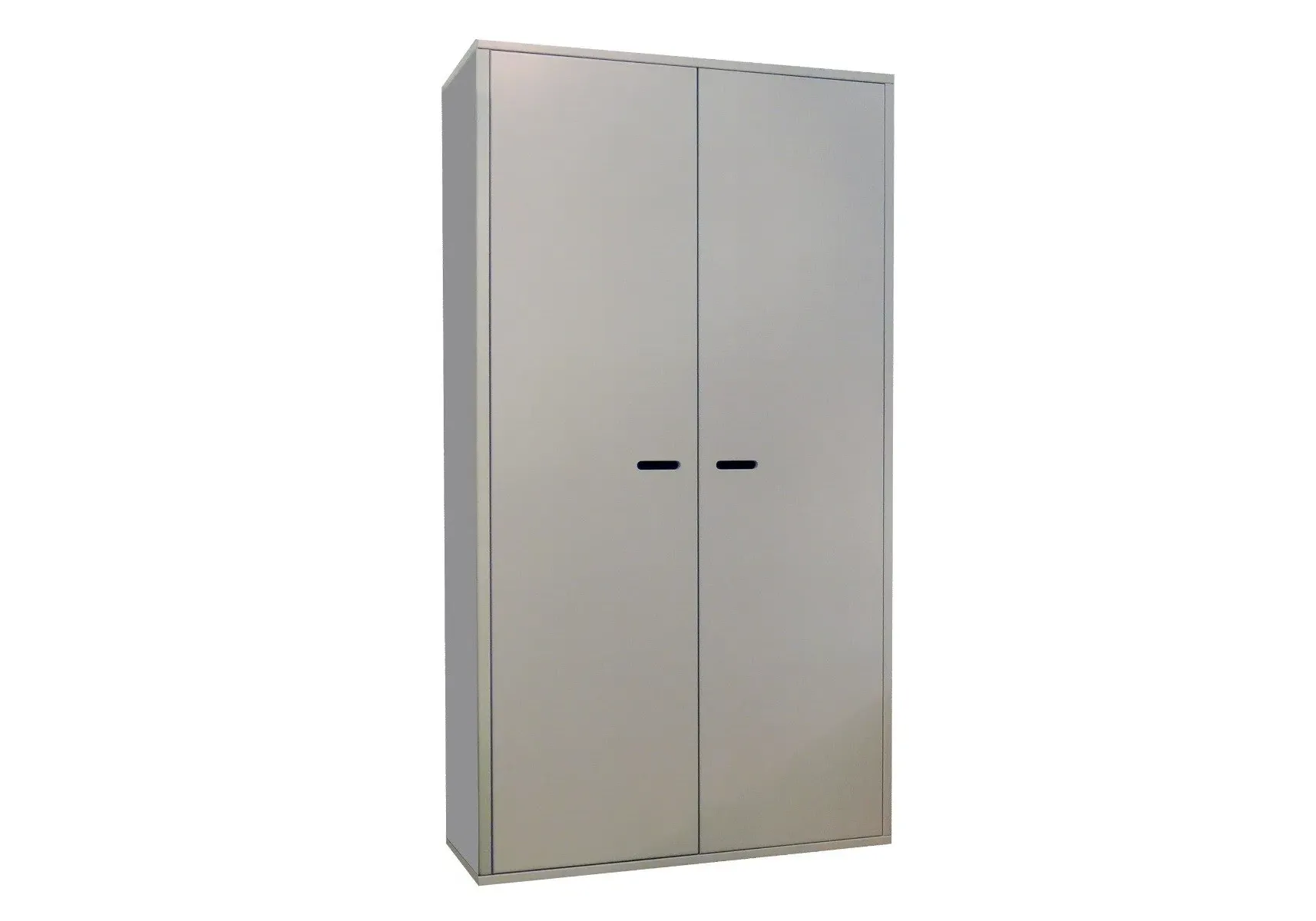 2-Door Wardrobe with Cut-Out Handles - Wood image