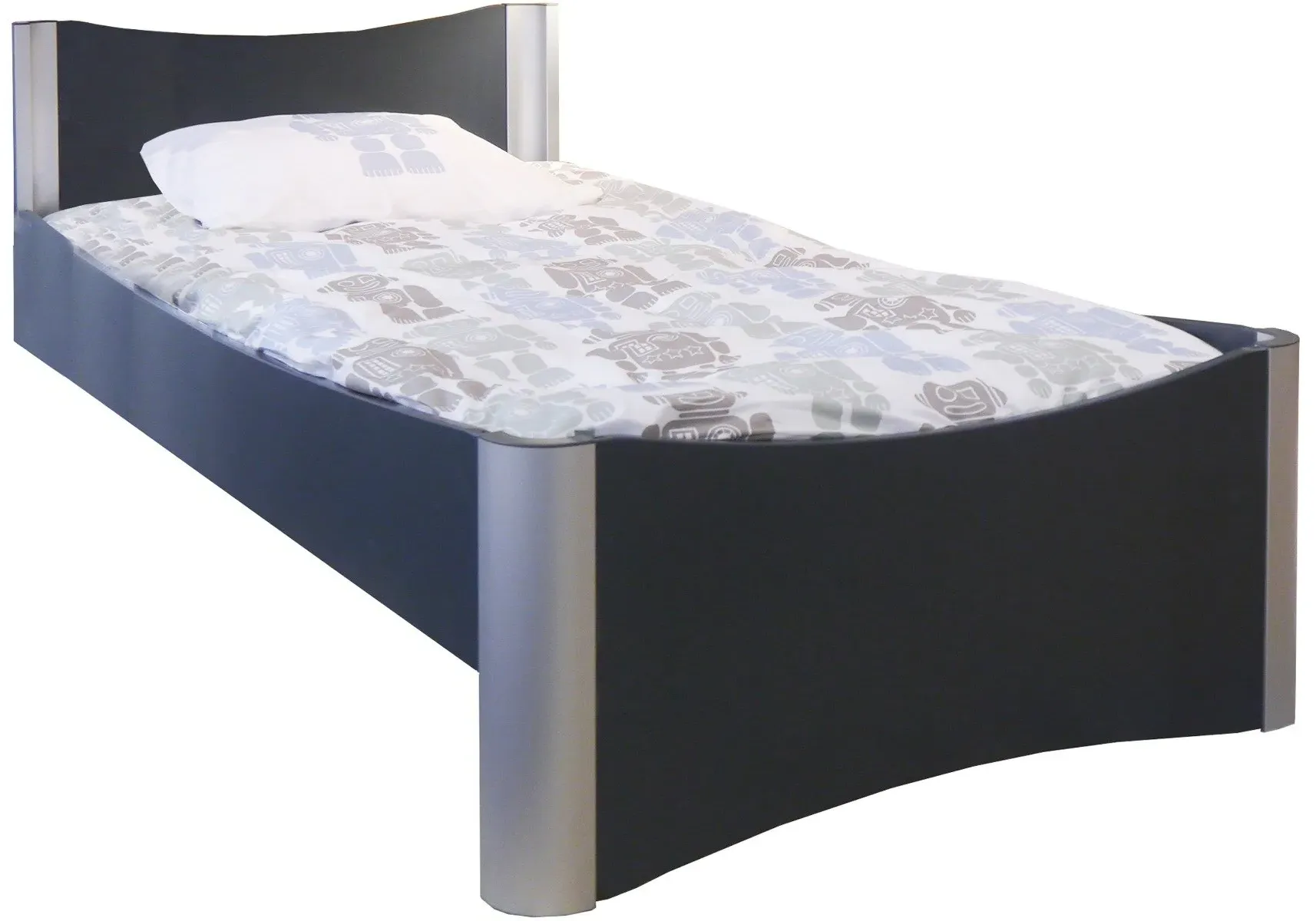 Single Bed with Trundle - Linnen, Wood