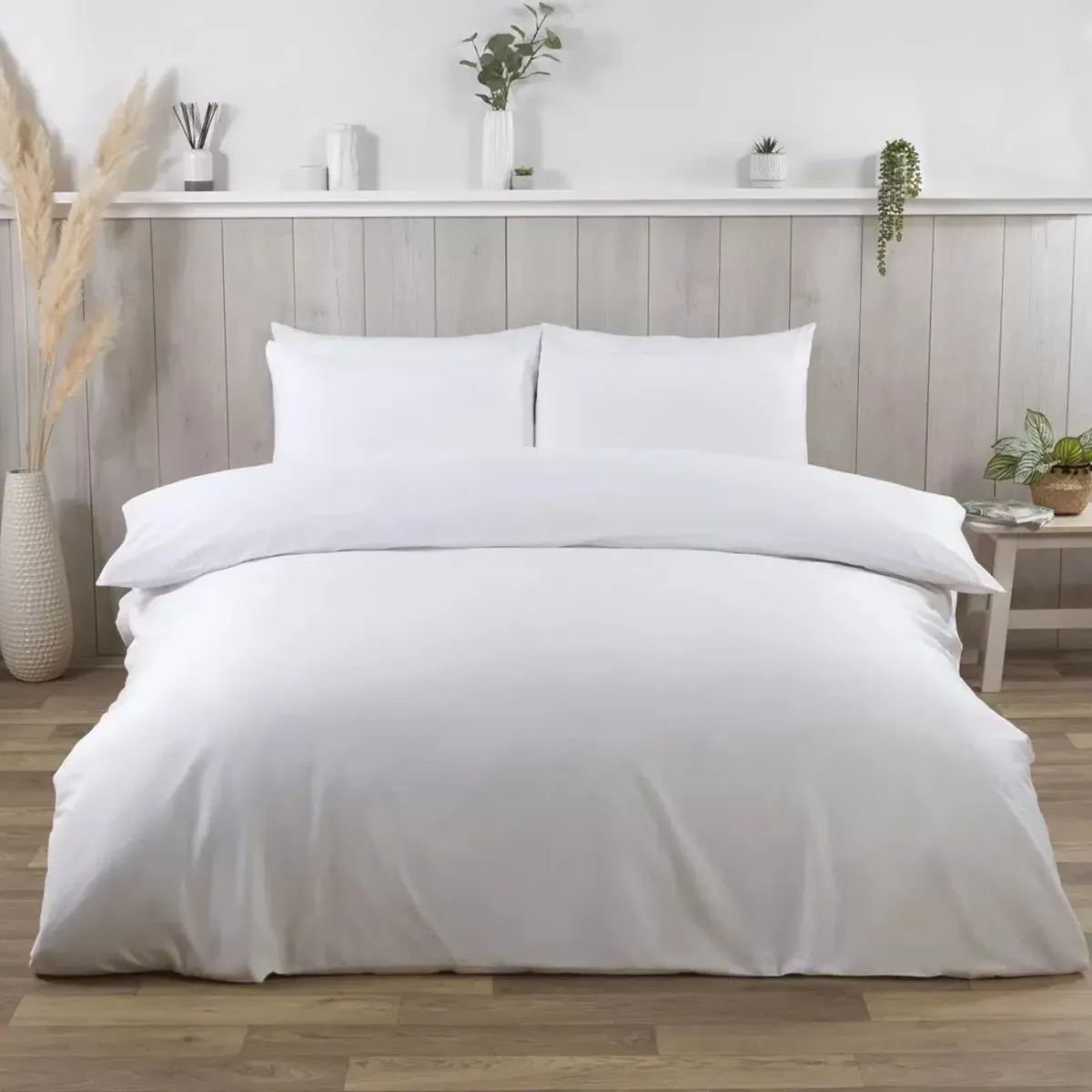 Double Bedding Set Hotel Style - White, Fabric image