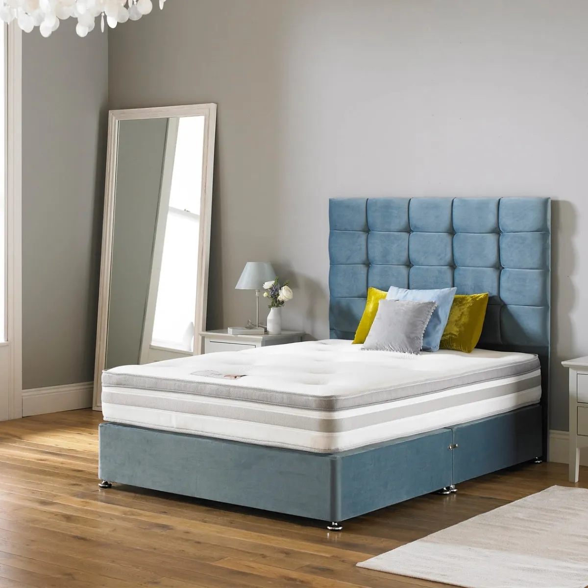 King Size Divan Bed - Damask, Fabric image