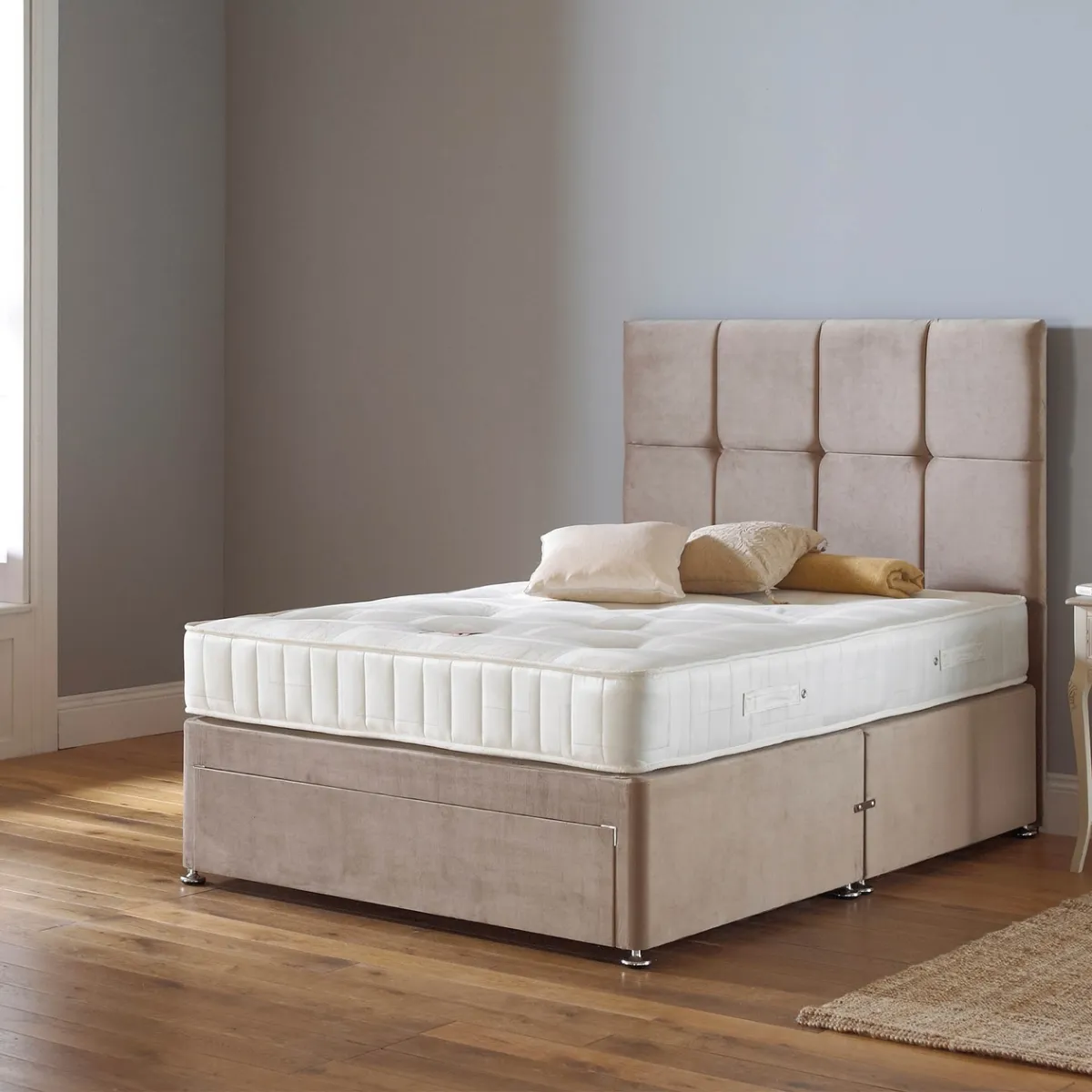 Small Double Divan Bed - Open Coil Spring image