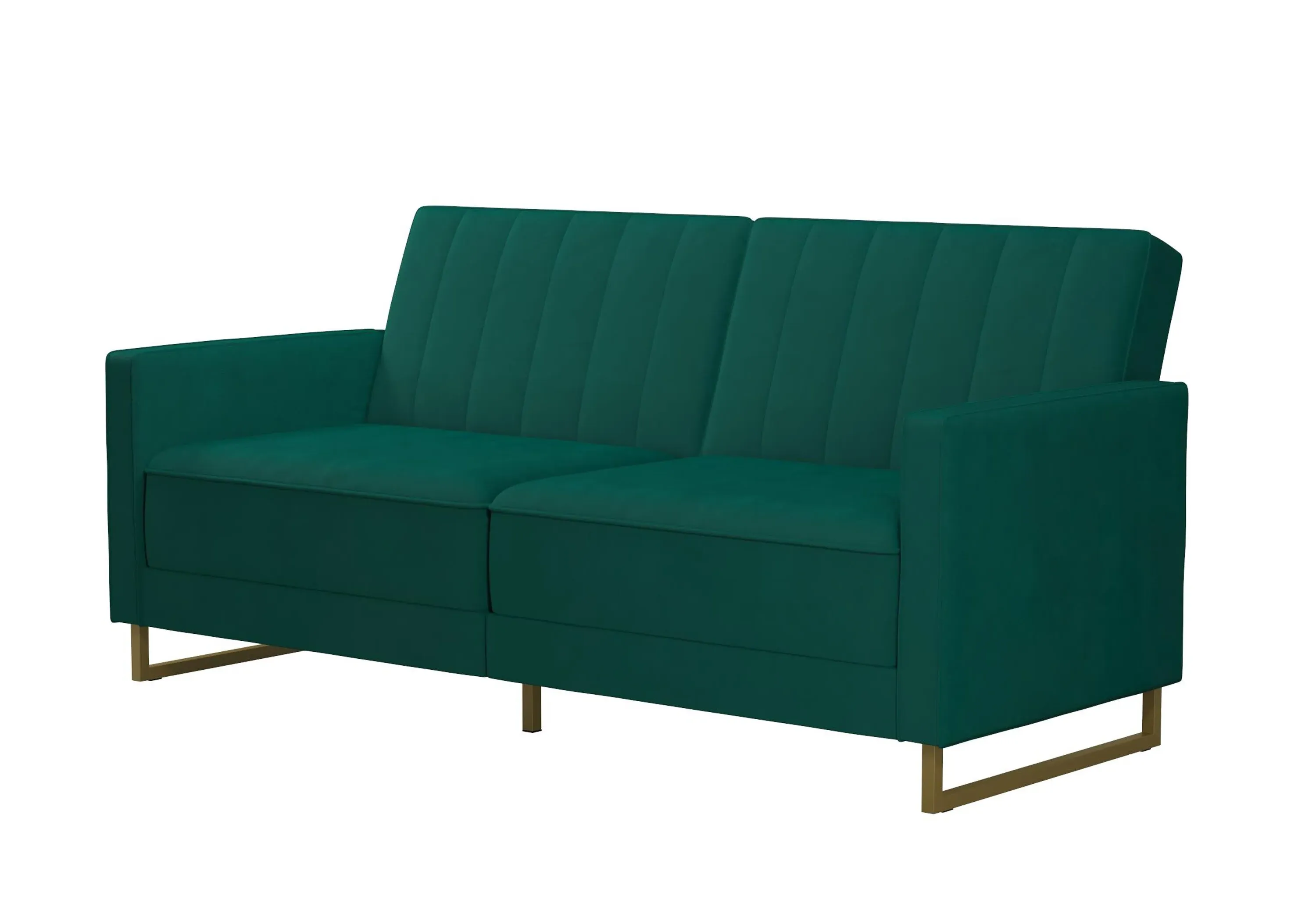 Convertible Sofa Bed with Storage - Green, Velvet