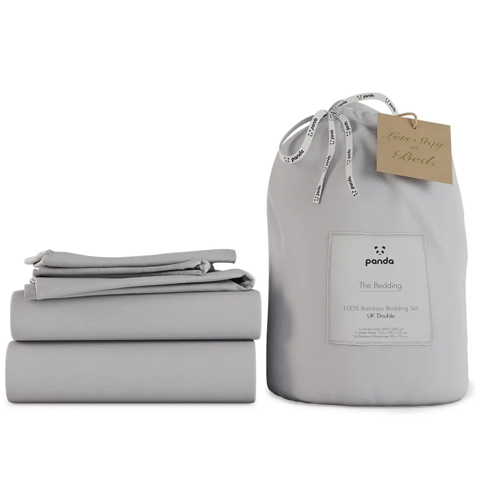 Single Bedding Set Complete - Grey, Bamboo image
