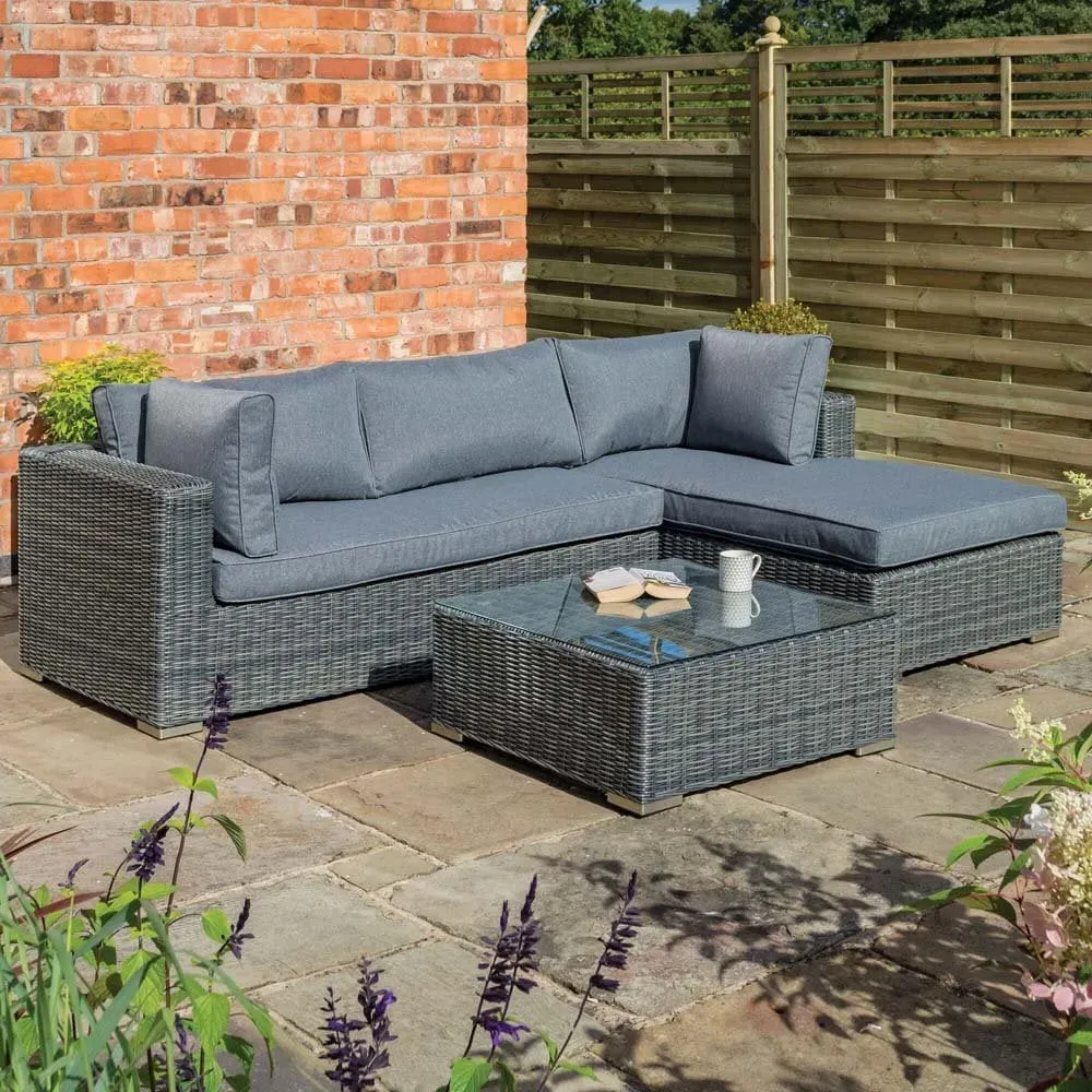 3-Piece Lounger Set - Grey, Rattan Weave image