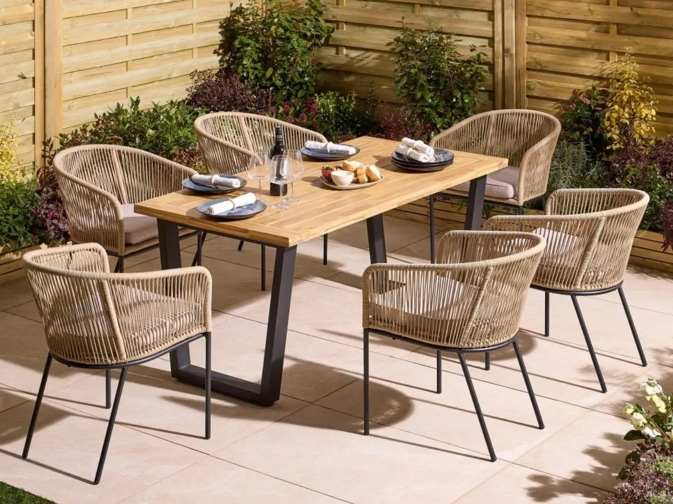6-Seat Dining Set with 160cm Table - Acacia image