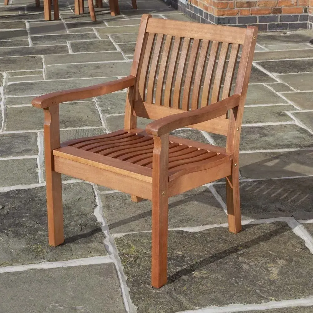 Outdoor Armchair with Ergonomic Design - Hardwood image