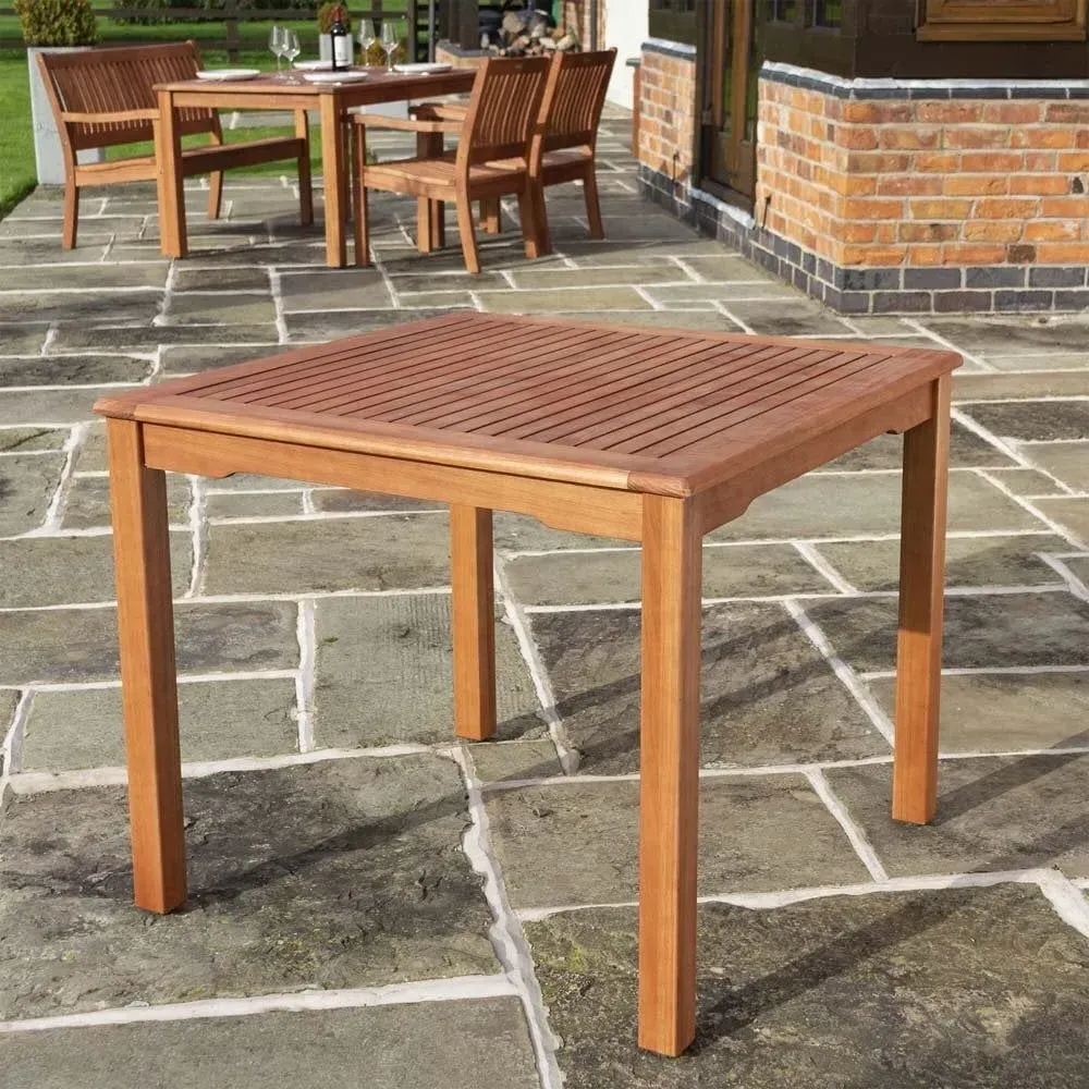 Square Dining Table with Parasol Hole - Hardwood image