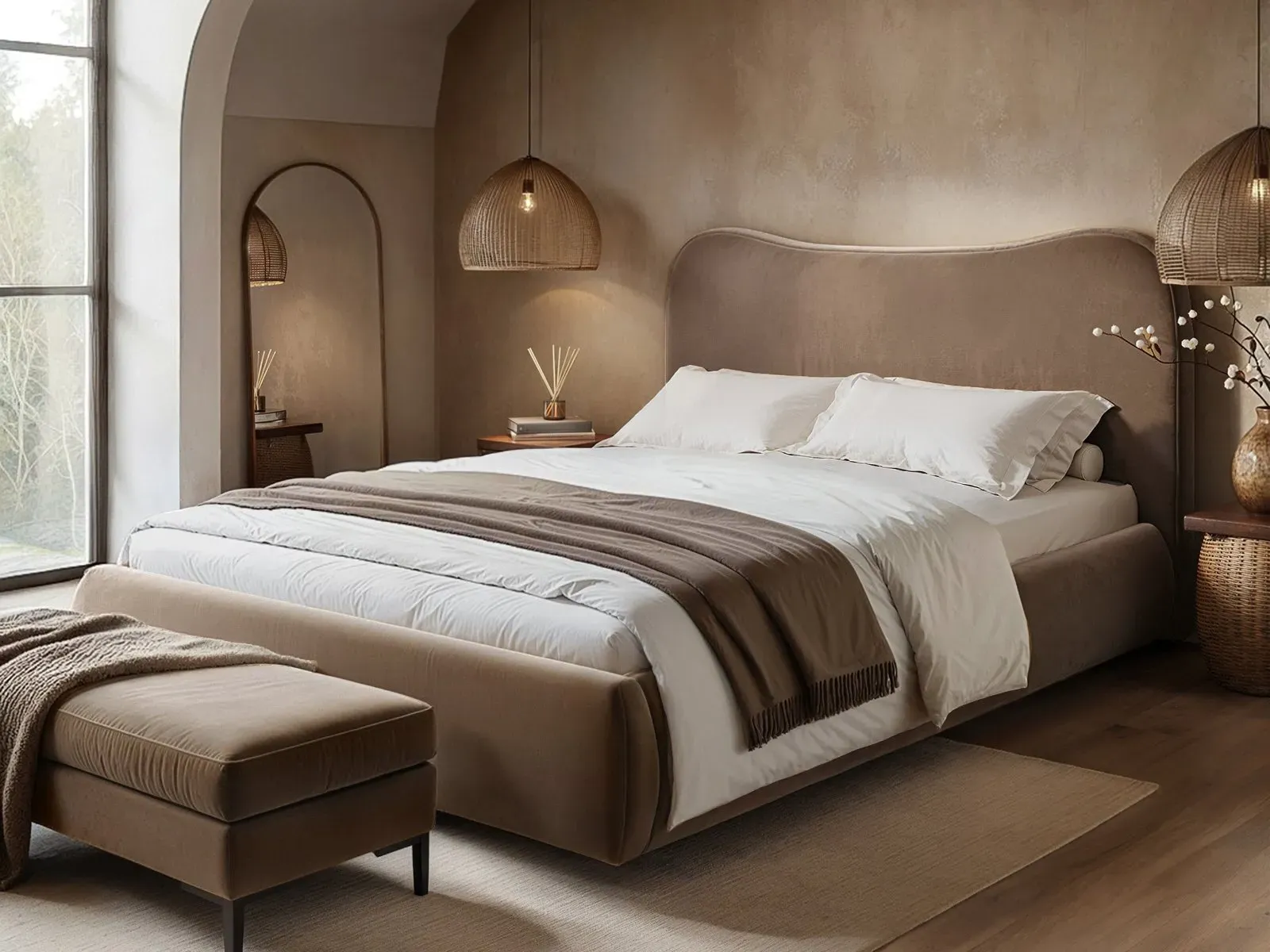 Double Ottoman Bed with Storage - Chocolate, Velvet image
