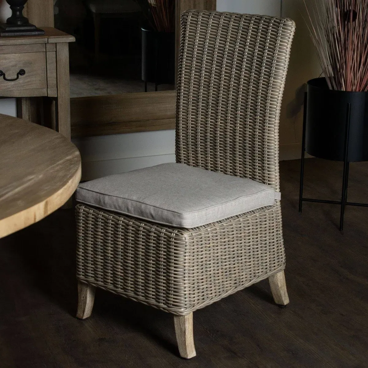 Outdoor Dining Chair - Beige, HDPE Wicker image