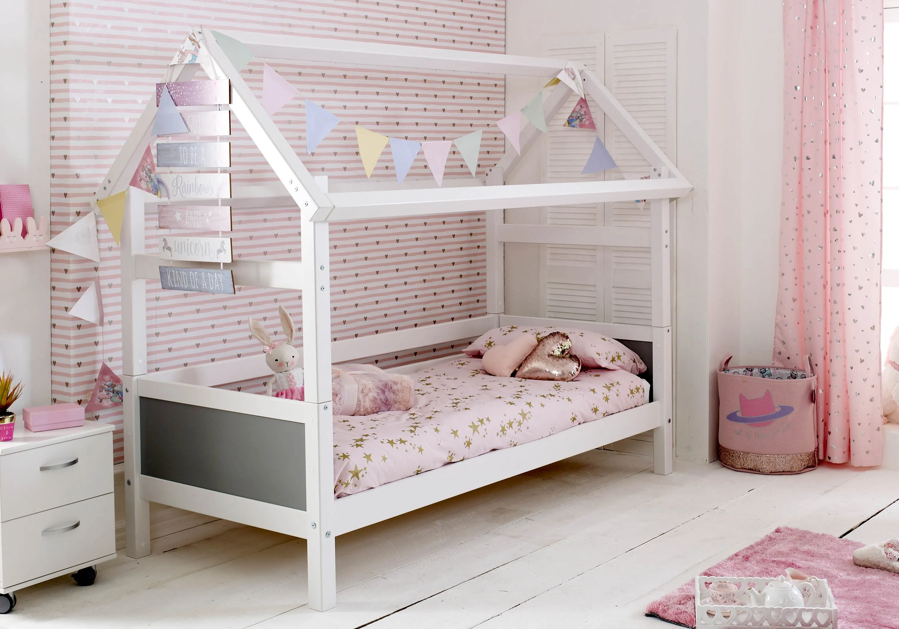 Playhouse Bed Frame - Grey, Pine image
