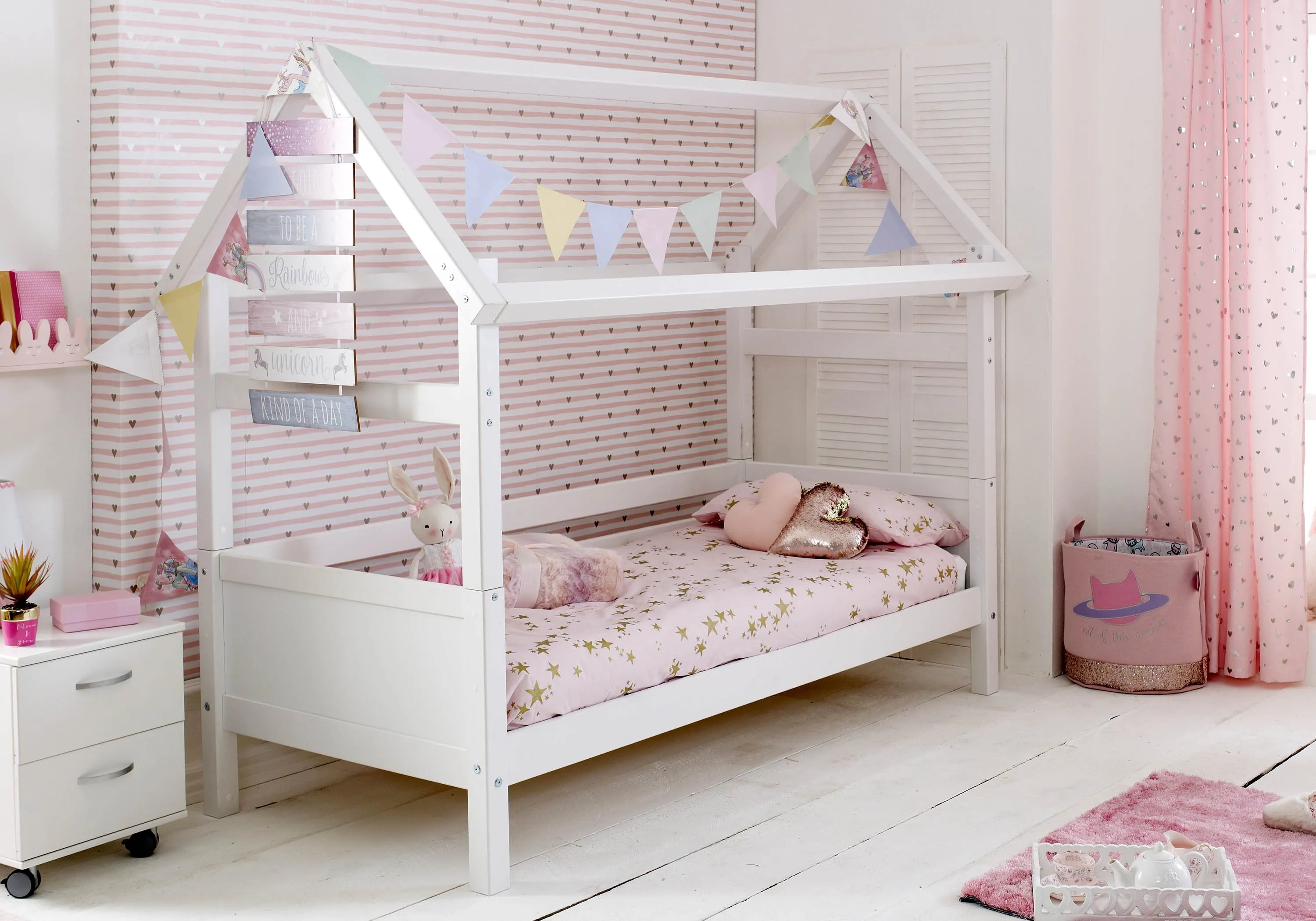 Playhouse Bed Frame - White, Pine