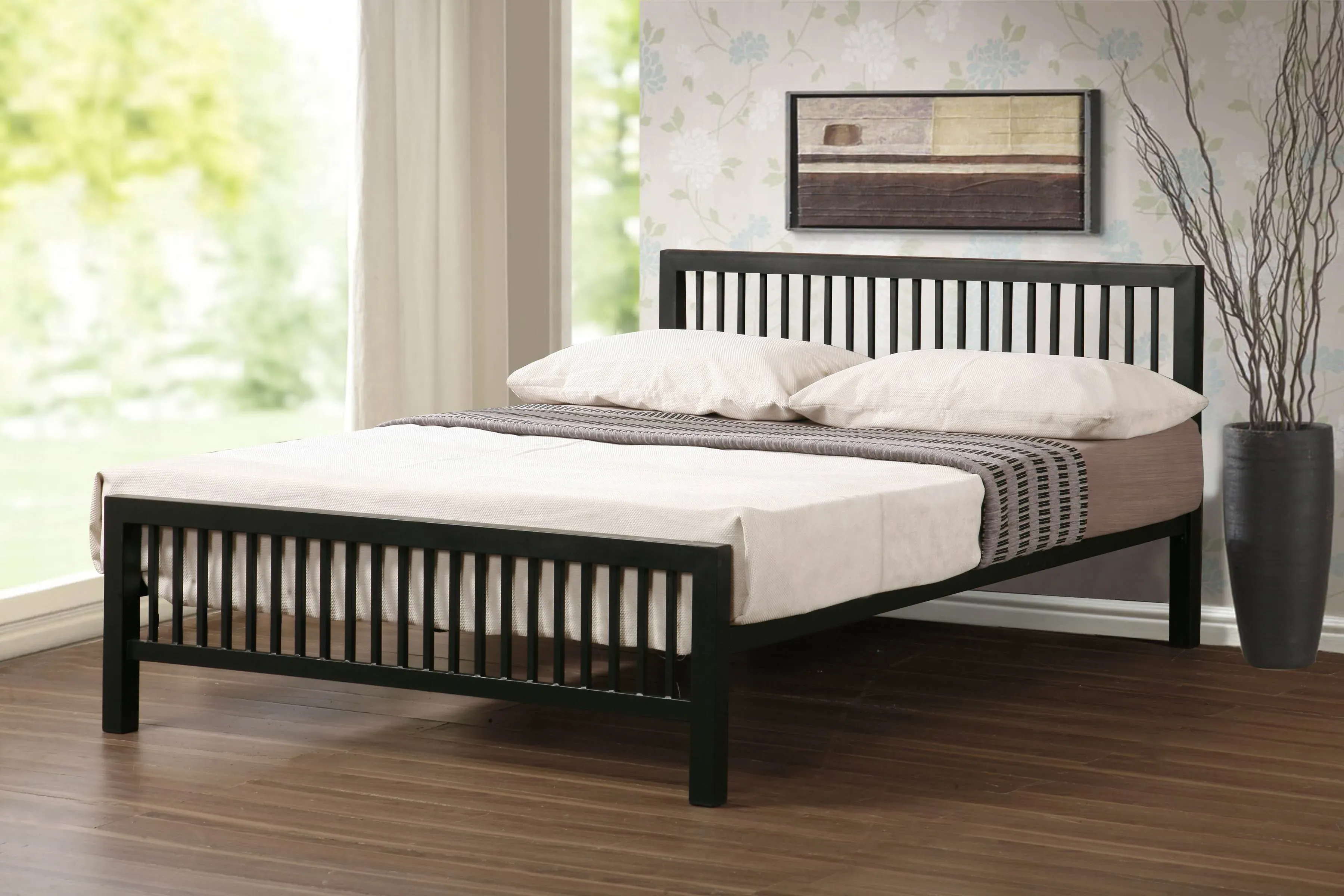 King Size Bed Frame - Charcoal, Metal
