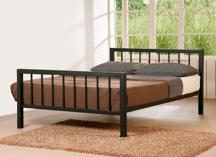 King Size Bed Frame with Slats - Charcoal, Metal image