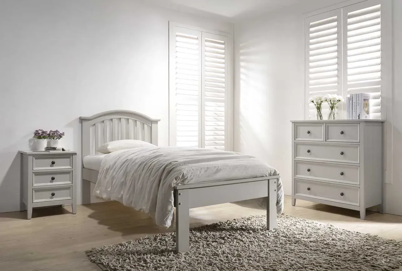 Double Curved Bed with Headboard - Clay, Wood image