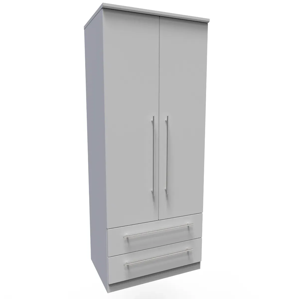 2-Door Wardrobe with Drawers - Grey Matt image
