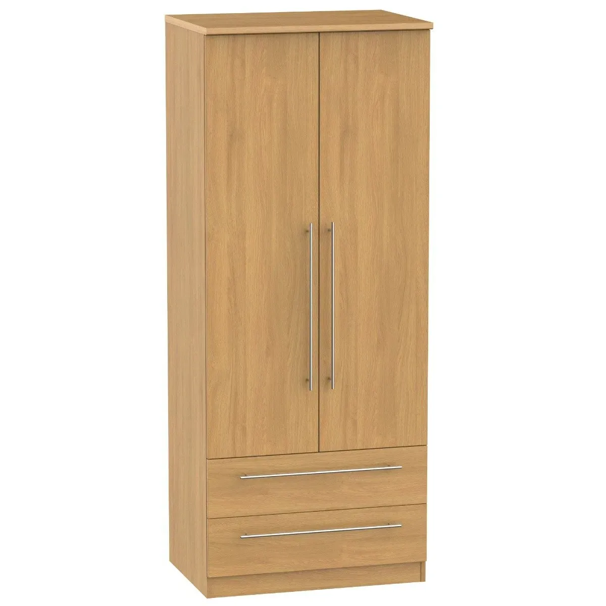 2-Door Wardrobe with Drawers - Modern Oak