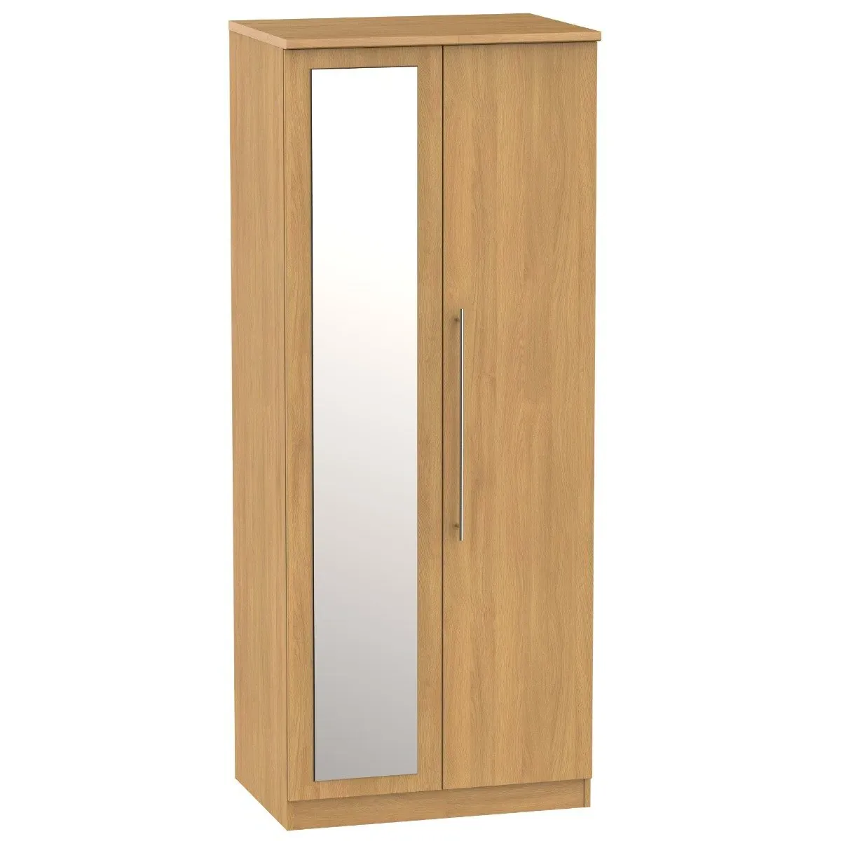 2ft6in Wardrobe with Mirror Door - Wood