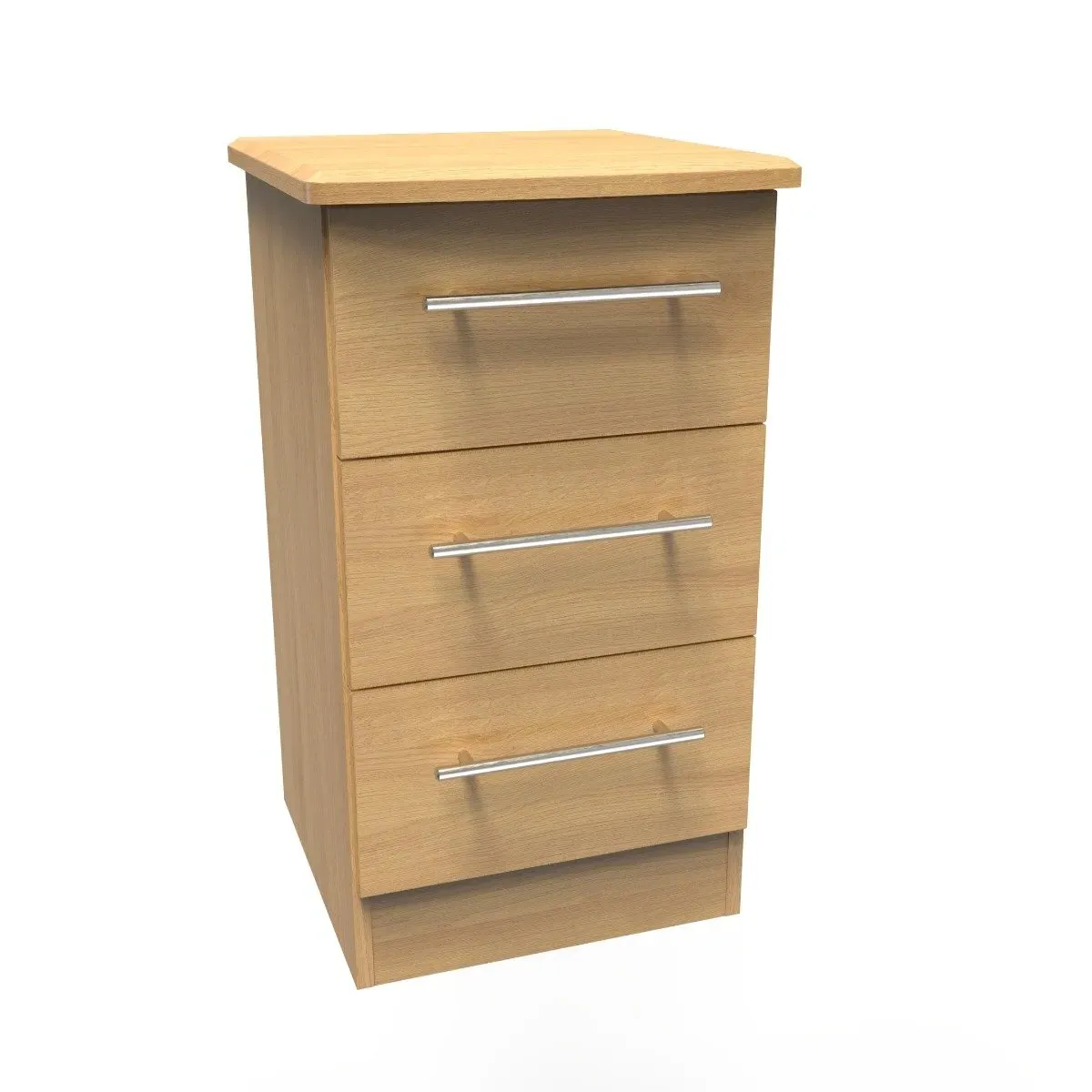3-Drawer Locker with Metal Handles - Modern Oak