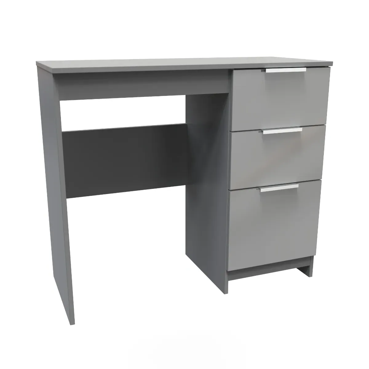 Kneehole Desk with 6 Drawers - Dust Grey