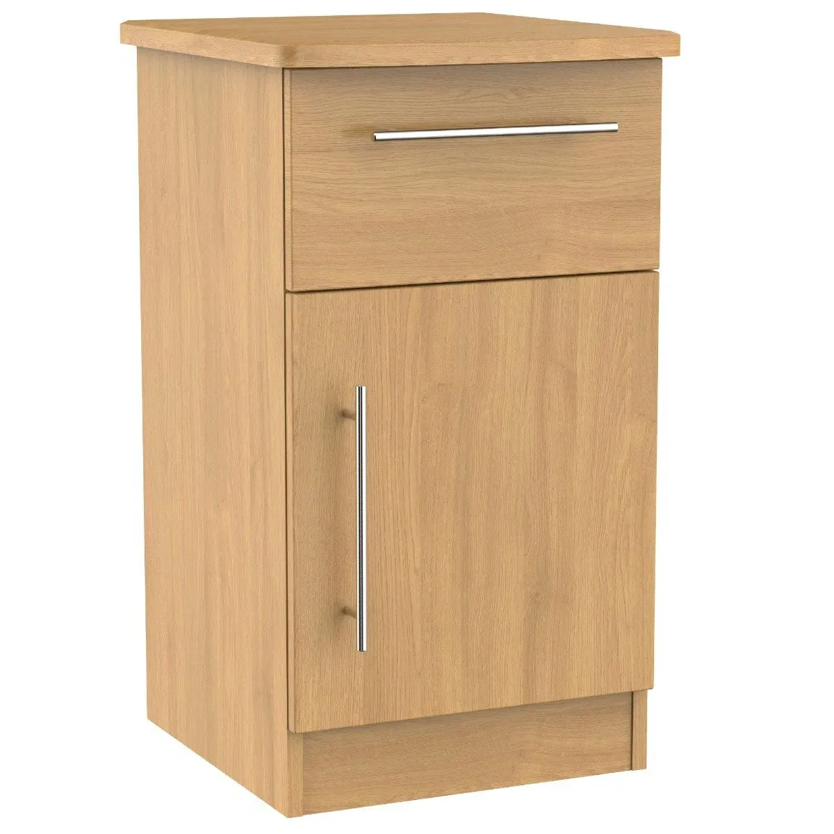 Single Door Locker with Drawer - Oak, Wood image