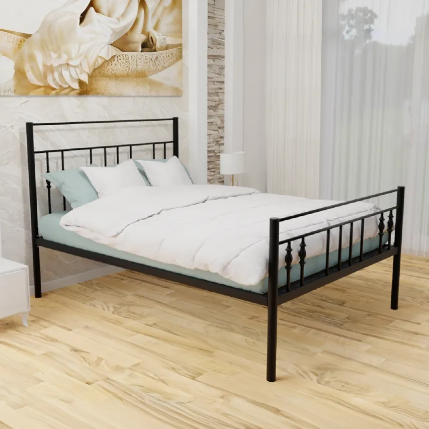 Single Bed Frame Low Foot - Black, Iron image