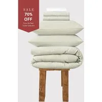 Celeste Alfalfa Single Bedding Set - Cotton Percale alternate view