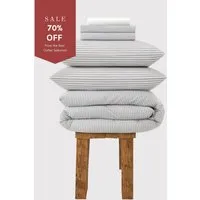 Celeste Single Bedding Set - White, Cotton Percale alternate view