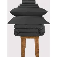 Peaceful Empress Single Bedding Set - Graphite Grey, Cotton Percale alternate view