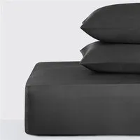 Single Fitted Sheet 300 Thread - Graphite Grey, Cotton Percale alternate view