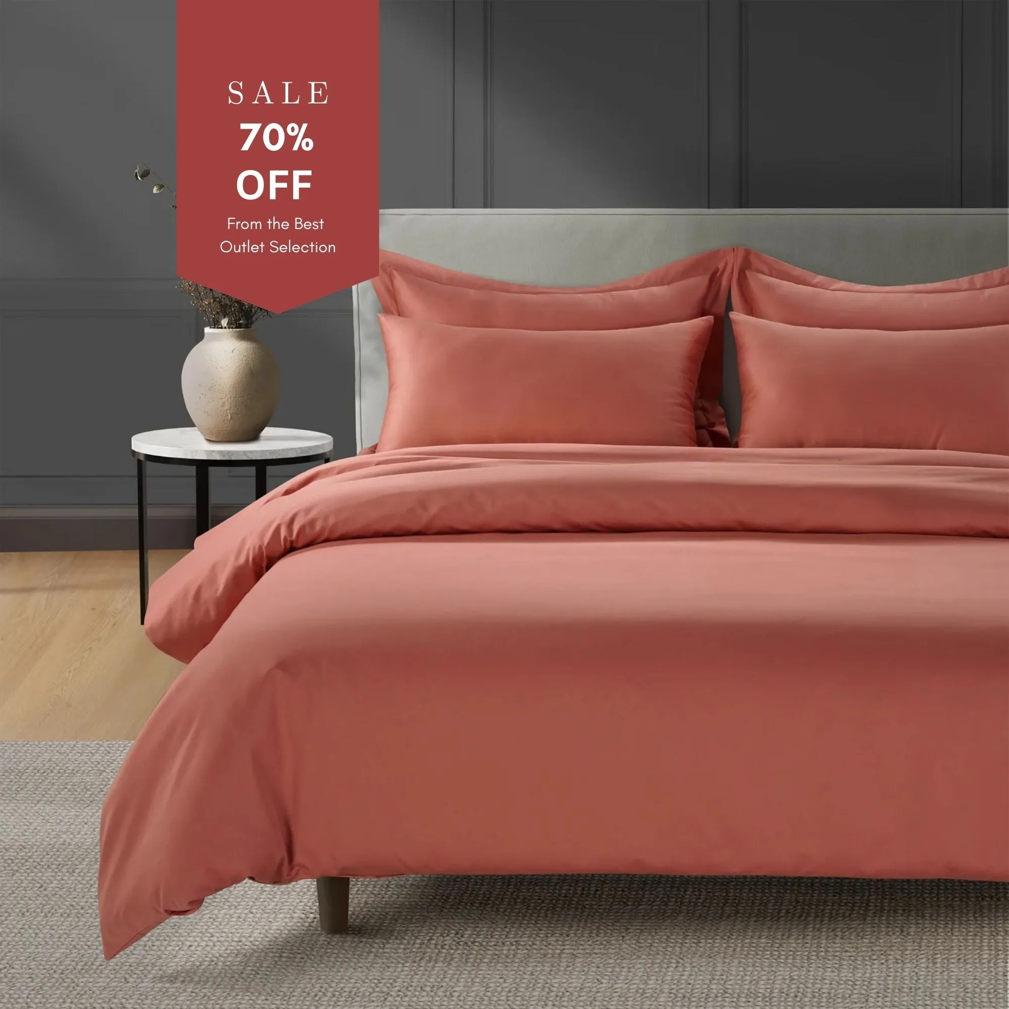 Grand Splendour LUXE Single Duvet Cover - Terra Cotta, Cotton Sateen product