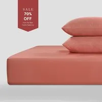 Grand Splendour LUXE Single Fitted Sheet - Terra Cotta, Cotton Sateen alternate view