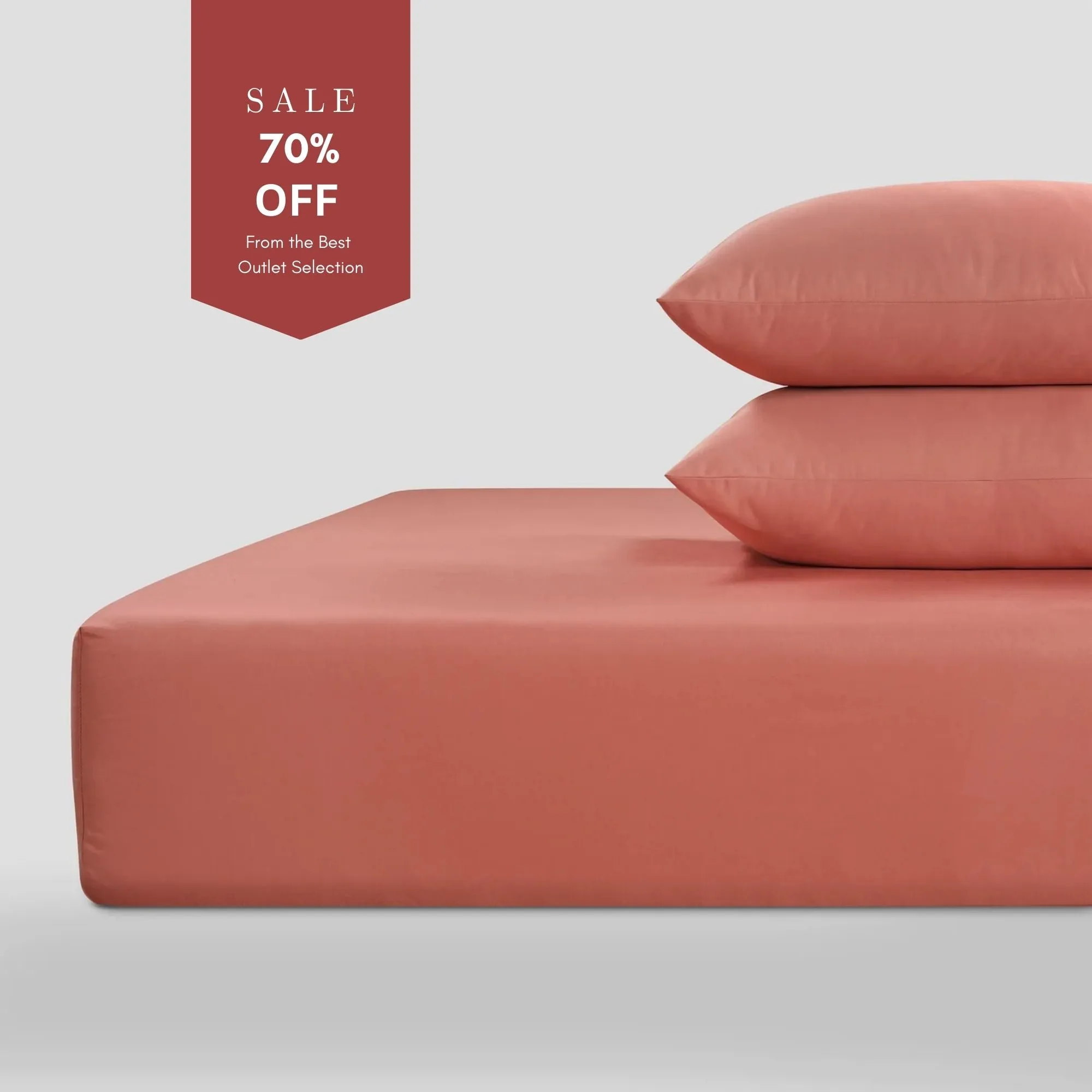Grand Splendour LUXE Single Fitted Sheet - Terra Cotta, Cotton Sateen product