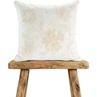 Ava Cushion Pair with Embroidery - White, Cotton alternate view