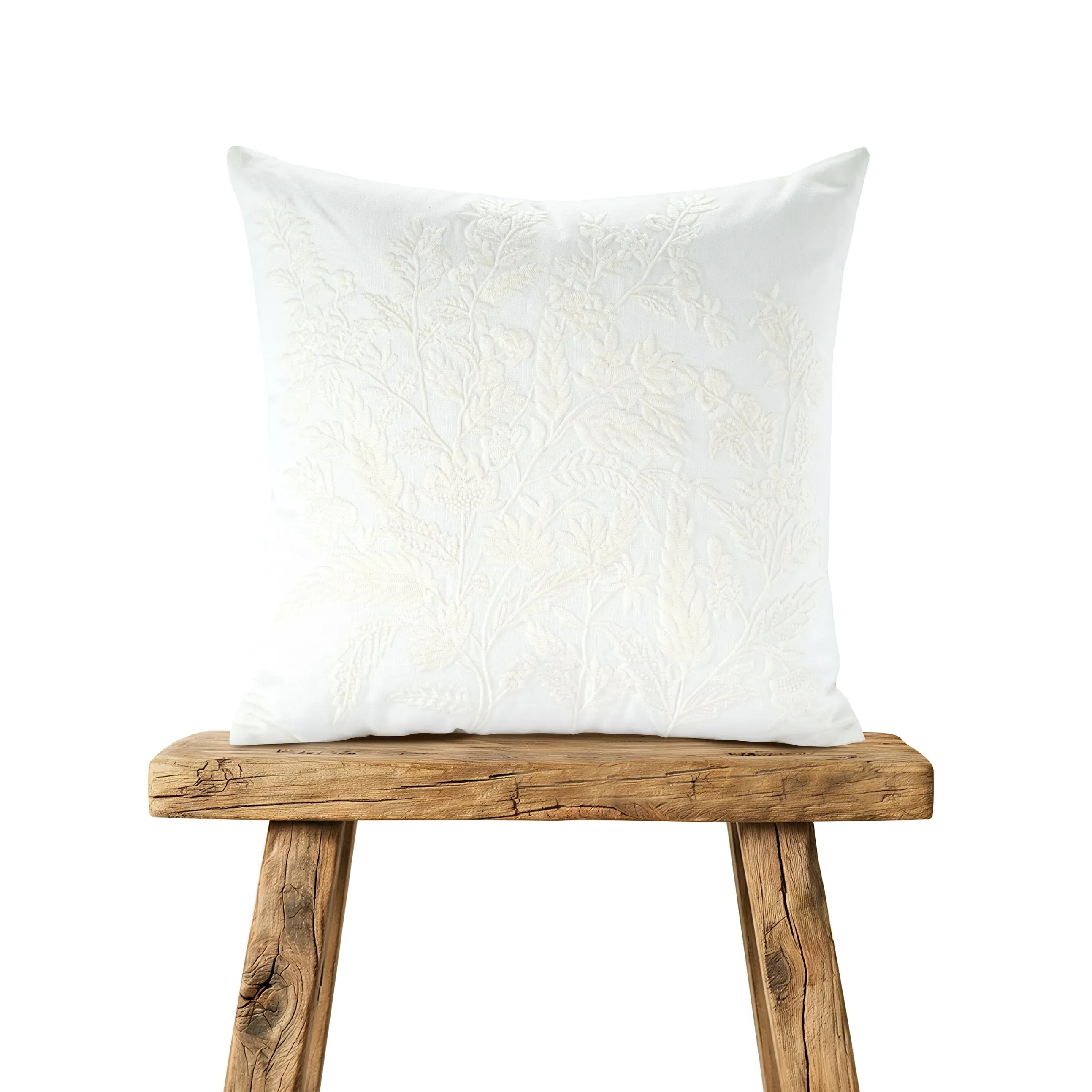 Averie Cushion with Infill, 1 Pair - White, Cotton product