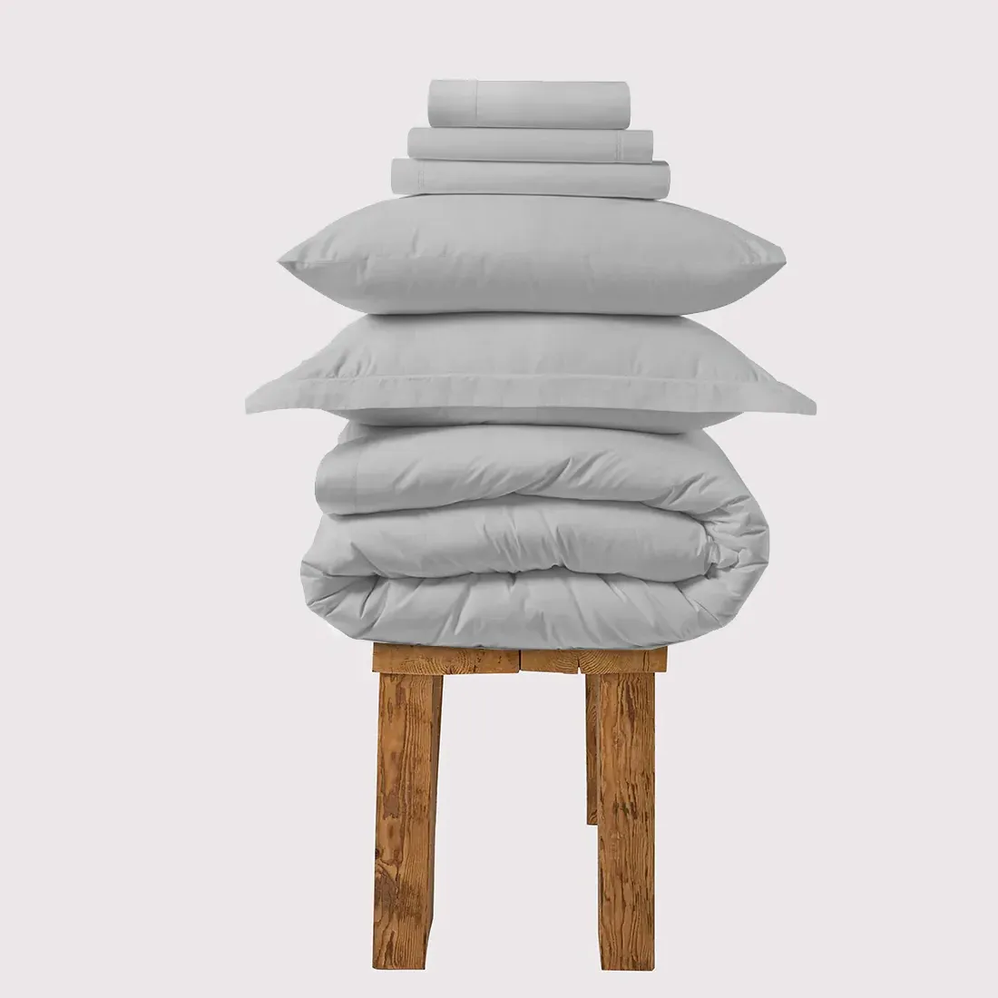 Double Bedding Set 300 Thread Count - Grey, Percale