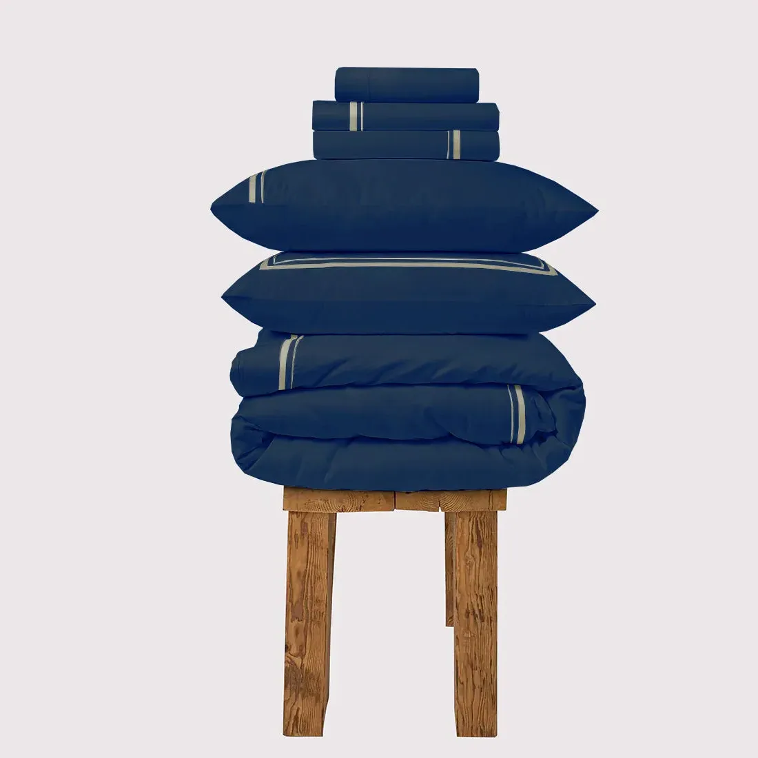 Double Bedding Set 800 Thread Count - Navy