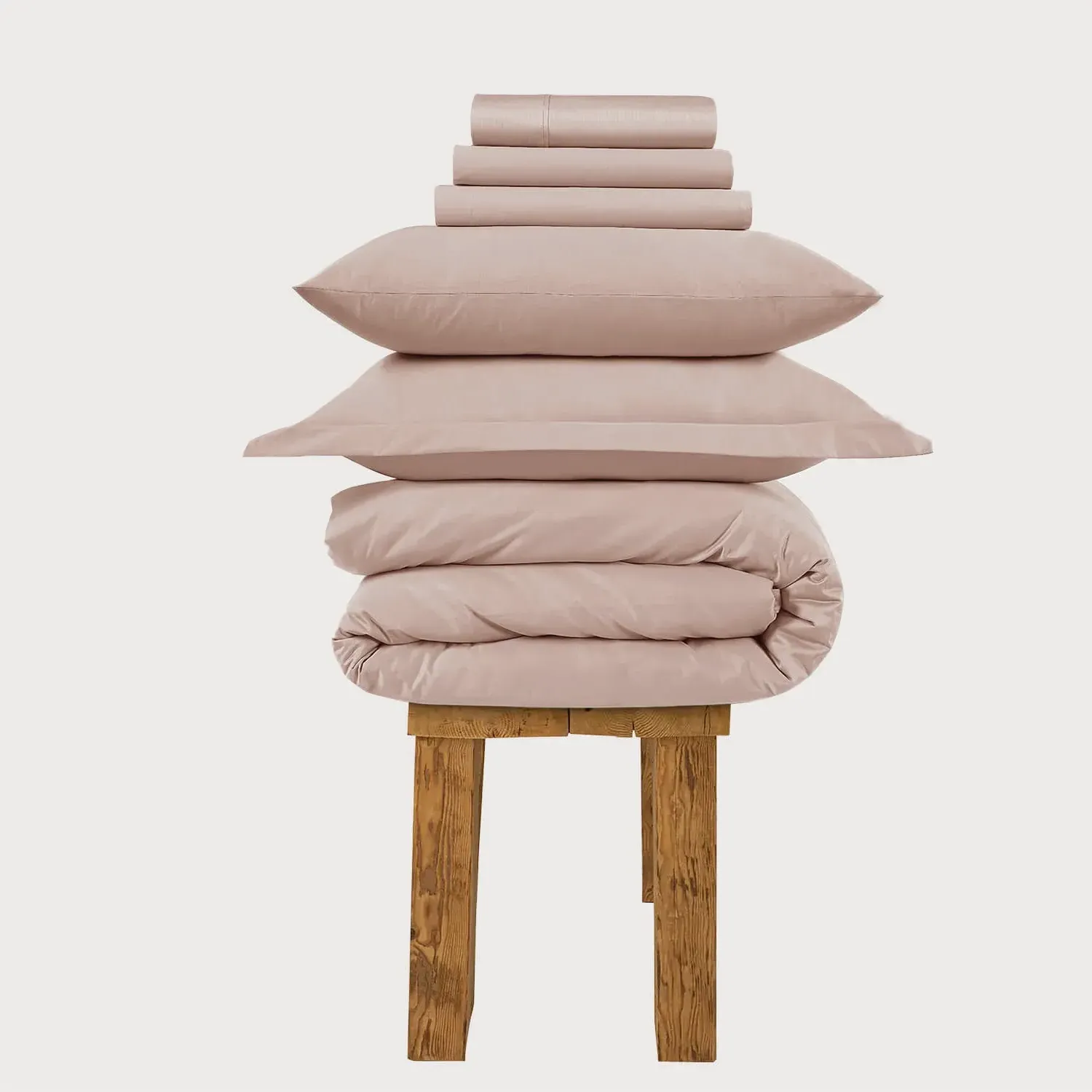 Double Bedding Set - Dusty Rose, Cotton