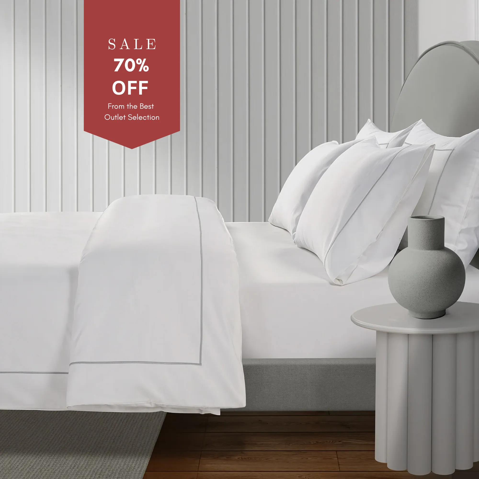Double Duvet Cover 800 Thread Count - Grey, Cotton