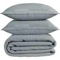 Emerson Single/Double Quilt Set - Grey, Cotton alternate view