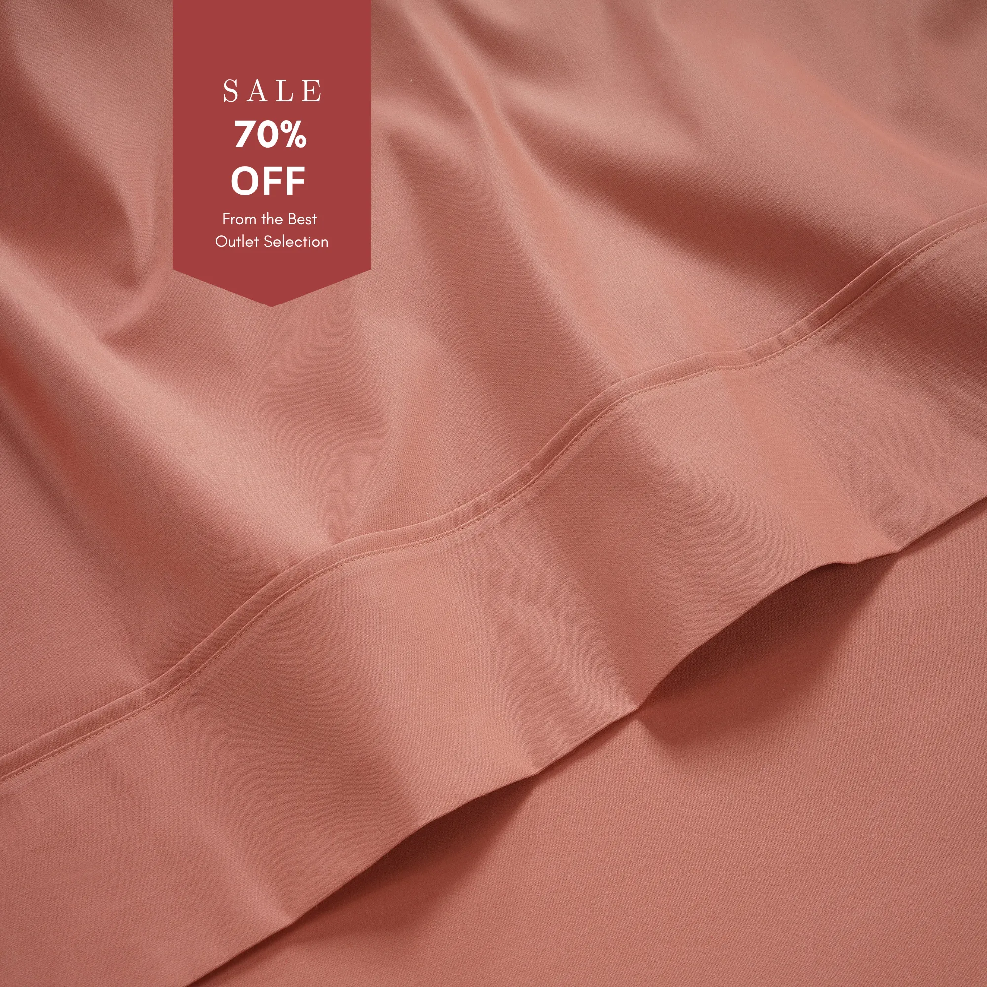 Grand Splendour LUXE Single Flat Sheet - Terra Cotta, Cotton Sateen product